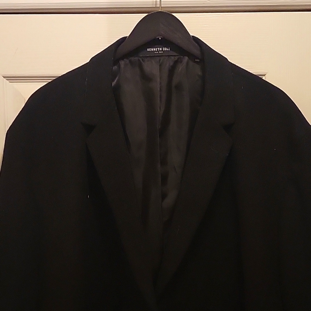 Big & Tall Kenneth Cole Overcoat 60R Black